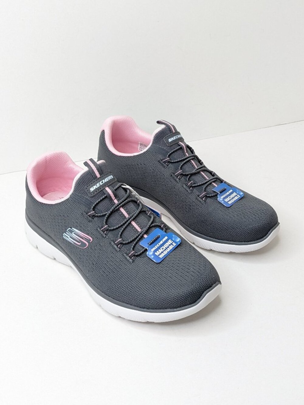 Skechers Summits Radiant Flow Slip-on Shoes Grey Womens 6.5 Wide